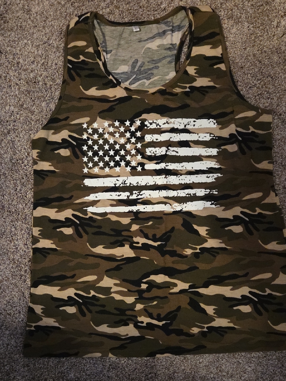 Womens Camo American Flag Tank Top